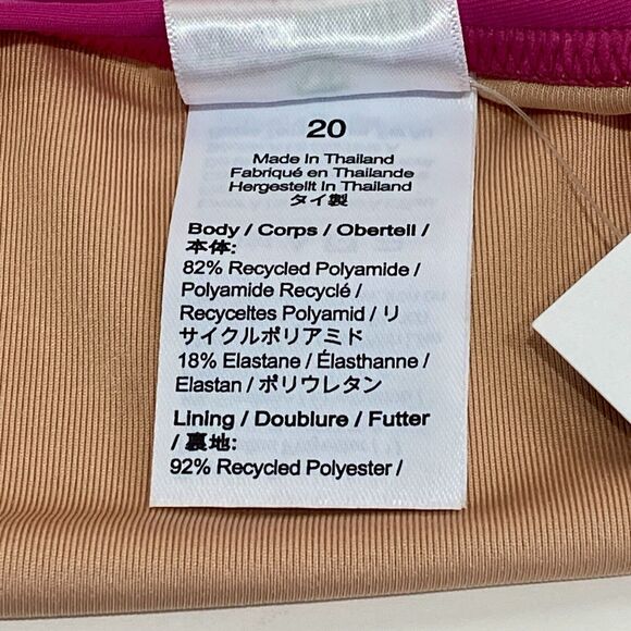 J Crew Ruched V-Neck One Piece Swimsuit Shaping Fuchsia Pink Plus Size 20 BC116 - Picture 8 of 8